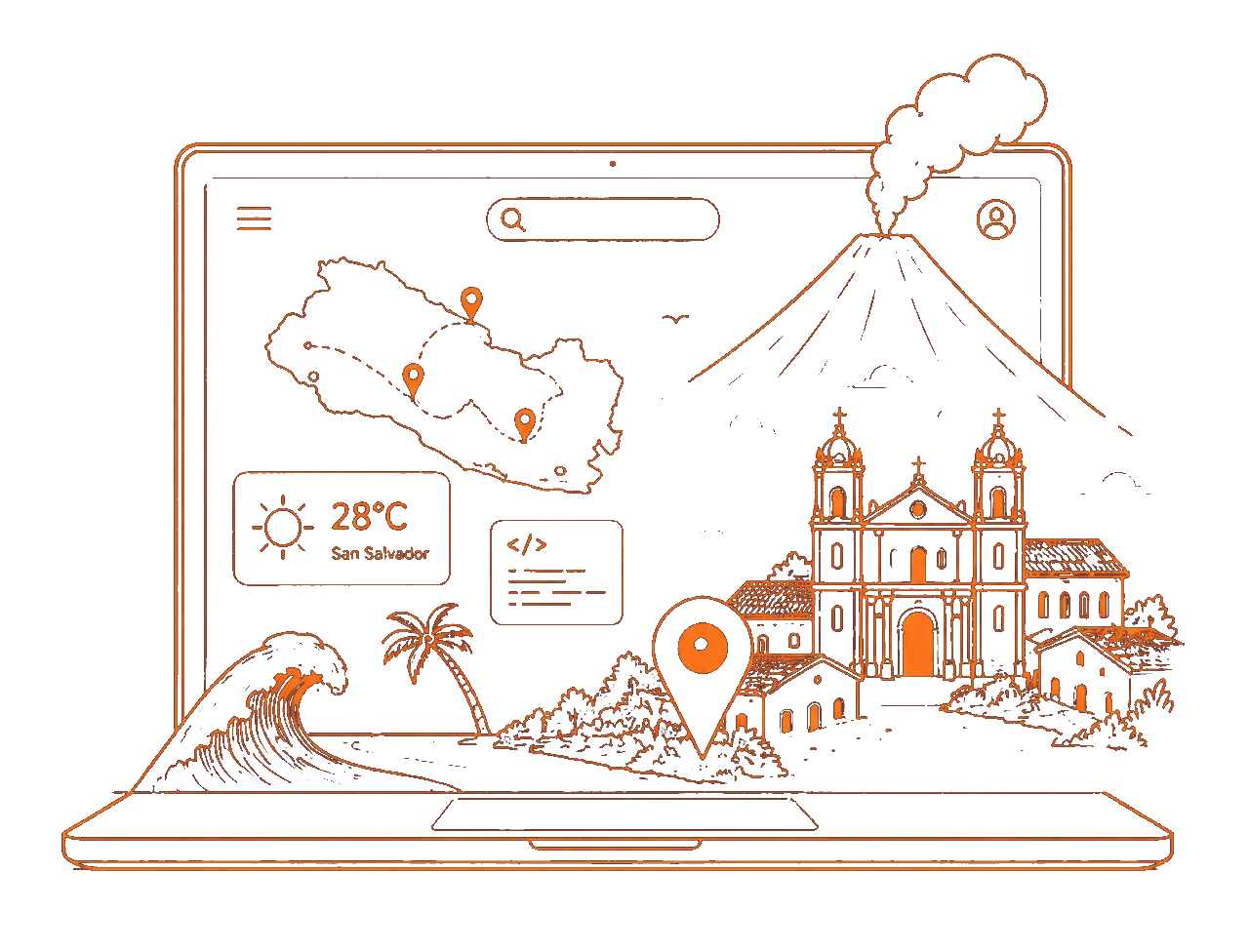 Ilustración principal del Hackathon de Turismo Creativo I